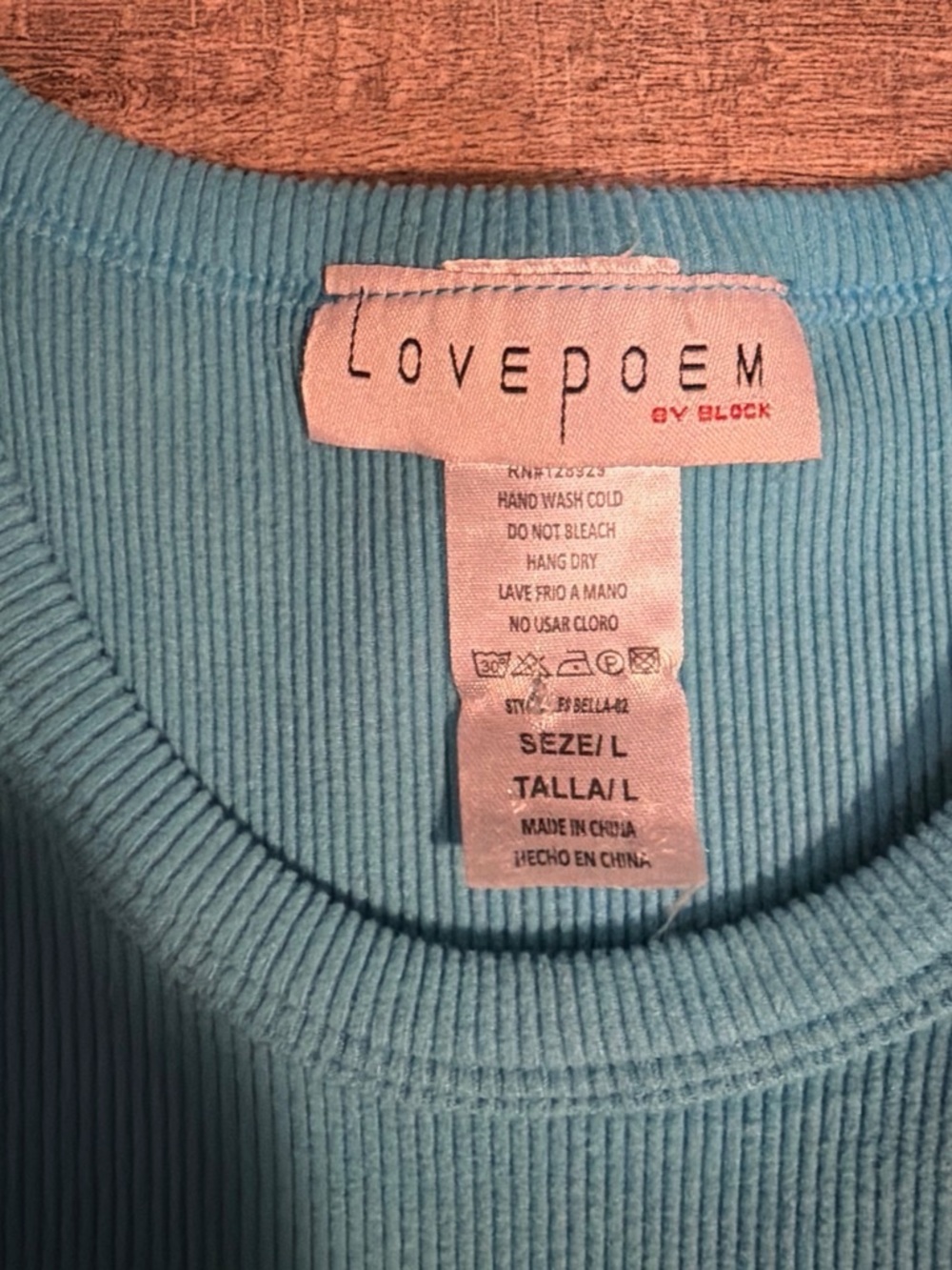 Lovedoem Ribbed Tank — Turquoise - Picture 2 of 3